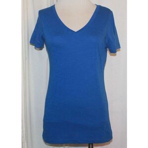 Junior's Next Level Blue V-Neck Short Sleeve Tee Size L